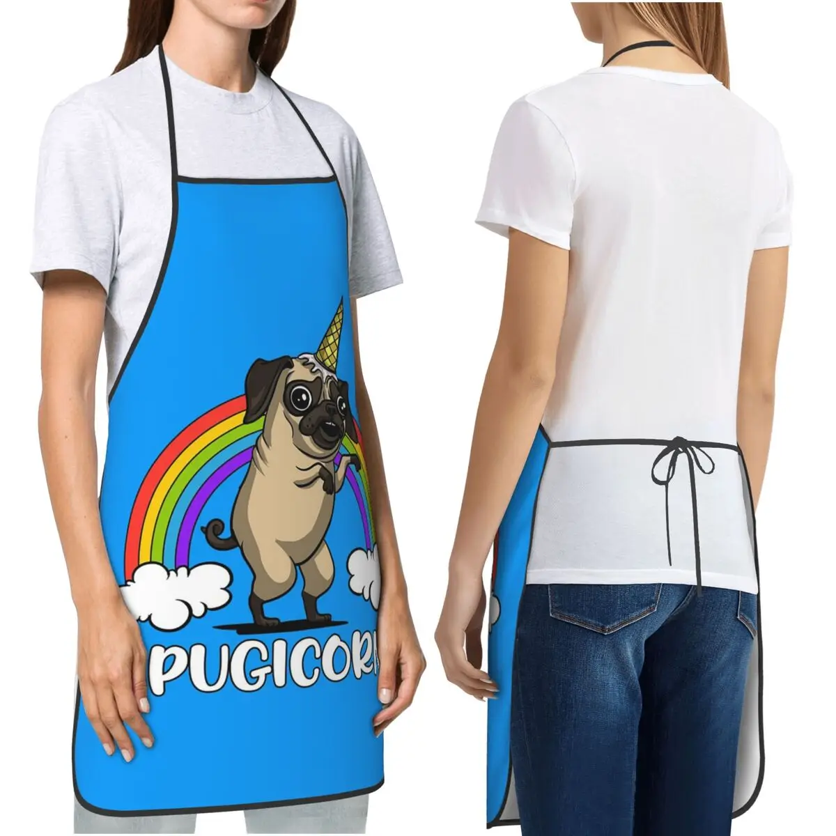 Фото Фартук Pugicorn Pug Dog для шеф-повара, водонепроницаемый, для кухни, уборки, садоводства, для женщин и мужчин №5