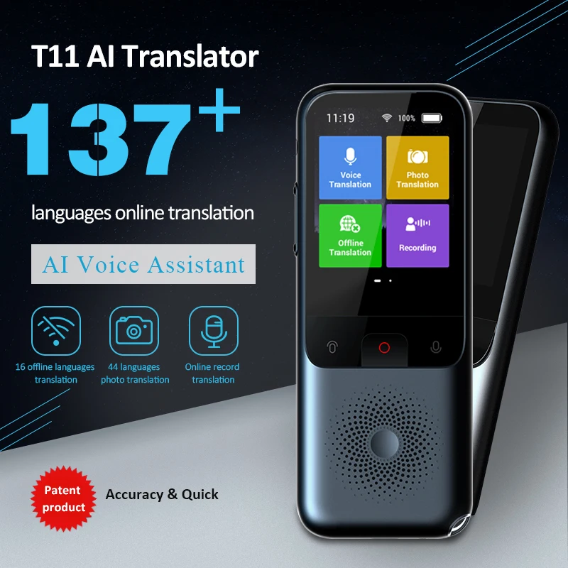 T11 Translator Intelligent Voice Translator Simultaneous Online Translation 138 Languages WIFI Translator