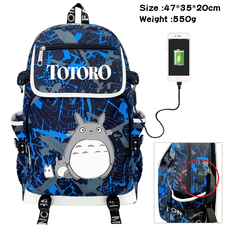 Totoro Children Anime Flower Backpacks New Girls Boys Large Capacity School Bags for Kids Leisure Women Men Backpack for Travel