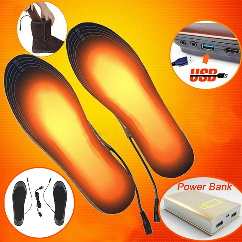 

1Pair USB Heated Shoe Insoles Feet Winter Outdoor Sports Heating Insoles Warming Pad