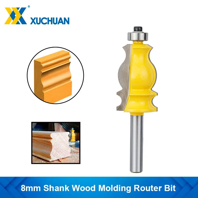 

Architectural Cemented Carbide Molding Router Bit 8mm Shank Tungsten Router Bit Engraving Tool Trimming Wood Milling Cutter