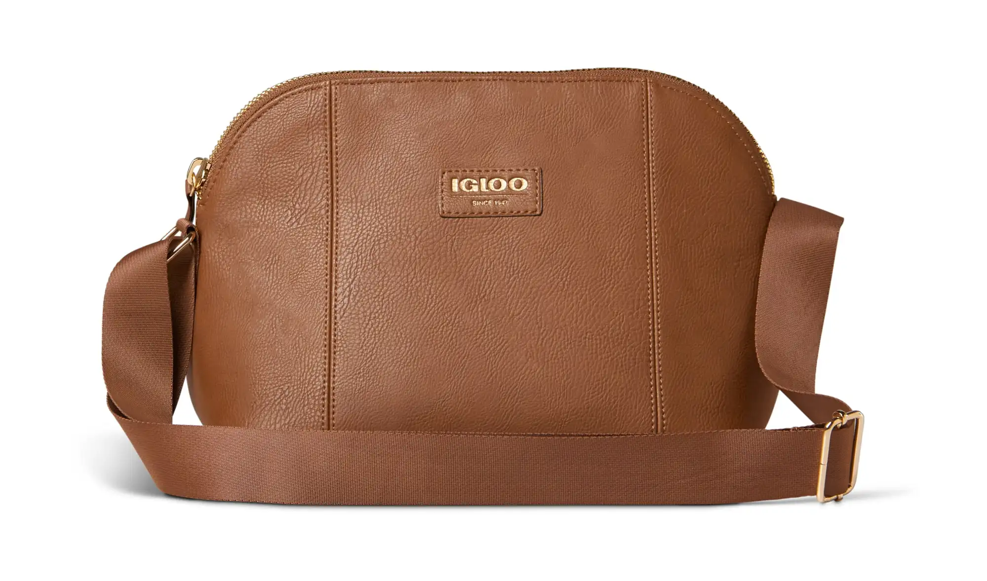 

4 Can Luxe Crossbody Soft Sided Cooler, Cognac Brown