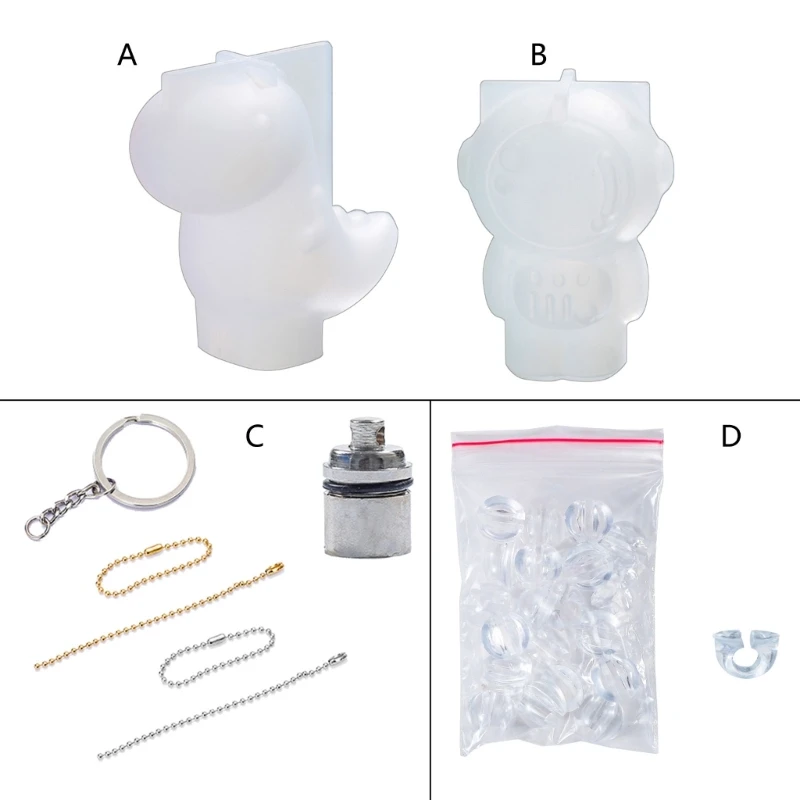 

Силиконовая форма для брелока, форма для ночного освещения, подвеска, форма для динозавра/астронавта, форма для литья эпоксидной смолы для р...