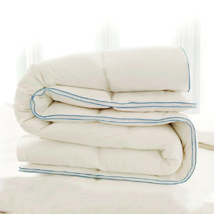

Down factory wholesale custom duvet double piping 233tc cotton fabric Hilton home goose down comforter