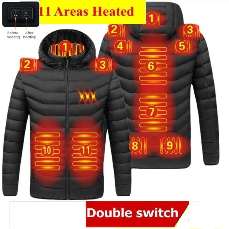 

Winter 11 Areas Heated Jacket Men Women's Vest Thermal USB Electric Heating Vests Coat Ski Suit Hunting Hiking Padded Jacket 6XL