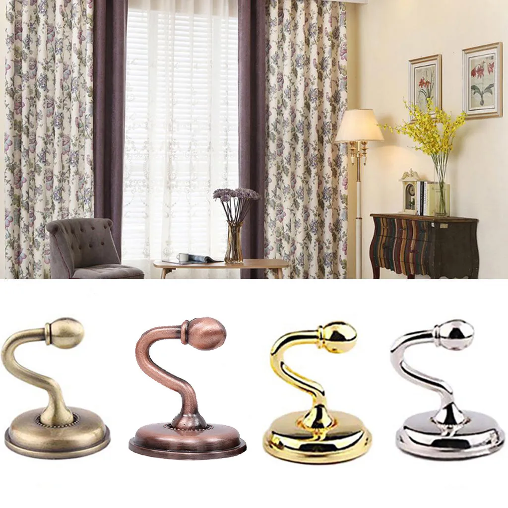 

2PCS Metal Curtain Holdback Wall Tie Back Hooks Zinc Alloy Hanger Holder Window Curtain Holder Multi-Purpose Hanging Hook