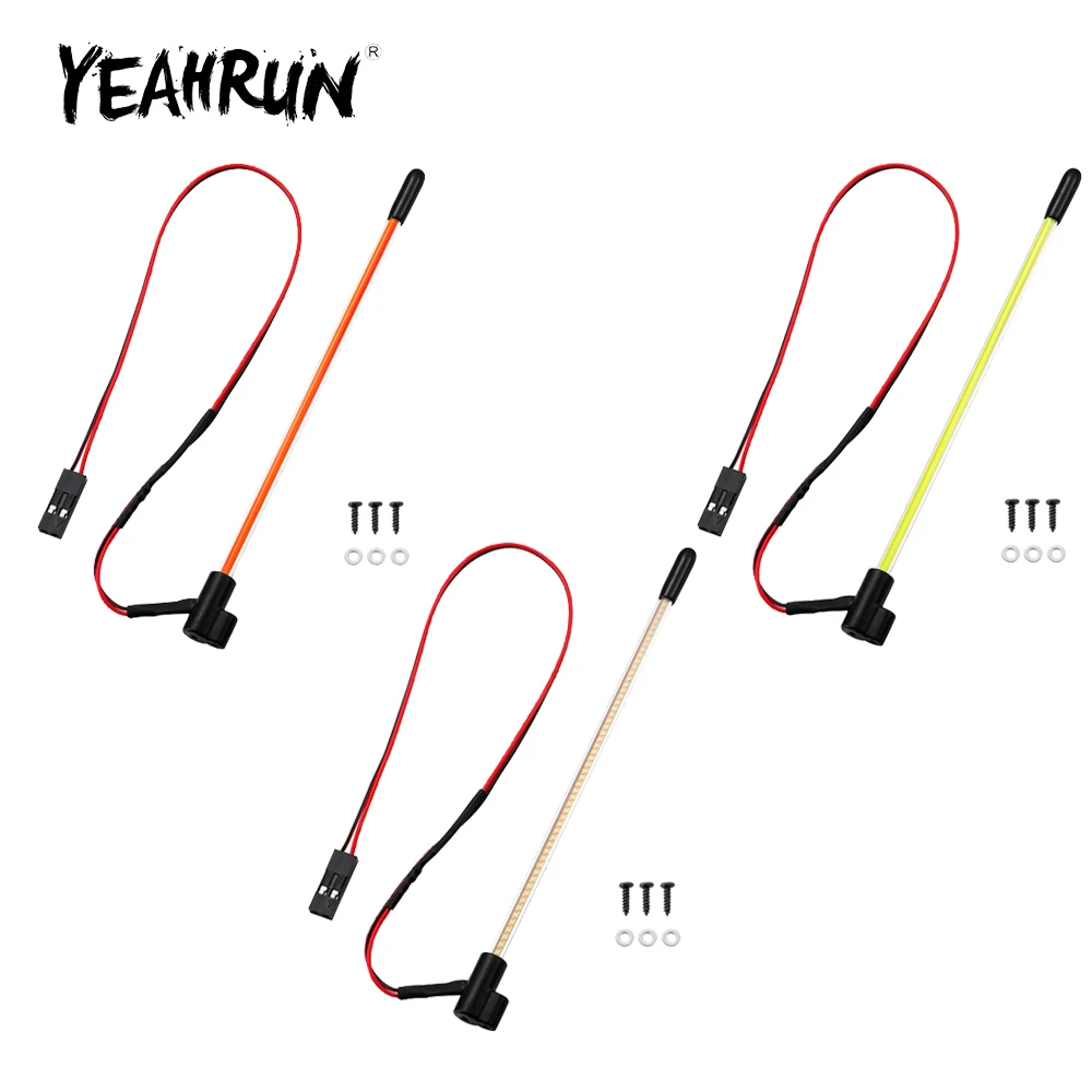 Фото YEAHRUN 1 комплект, имитация светящегося флагштока, светодиодный светильник для 1/18 1/24, радиоуправляемый гусеничный автомобиль, обновленные детали, аксессуары для украшения №1