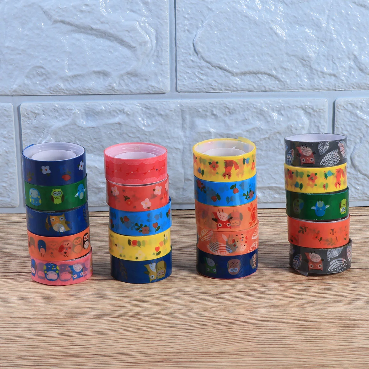 

20pcs Cartoon DIY Tape Sticky Tape Colorful Tape Office School Supplies (Random Pattern) #q
