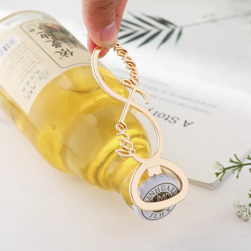

Love Forever Wedding Favors for Guests Beer Bottle Opener Gifts Wholesale Alloy Gold Silver Bottle Openers Tools Party Gifts