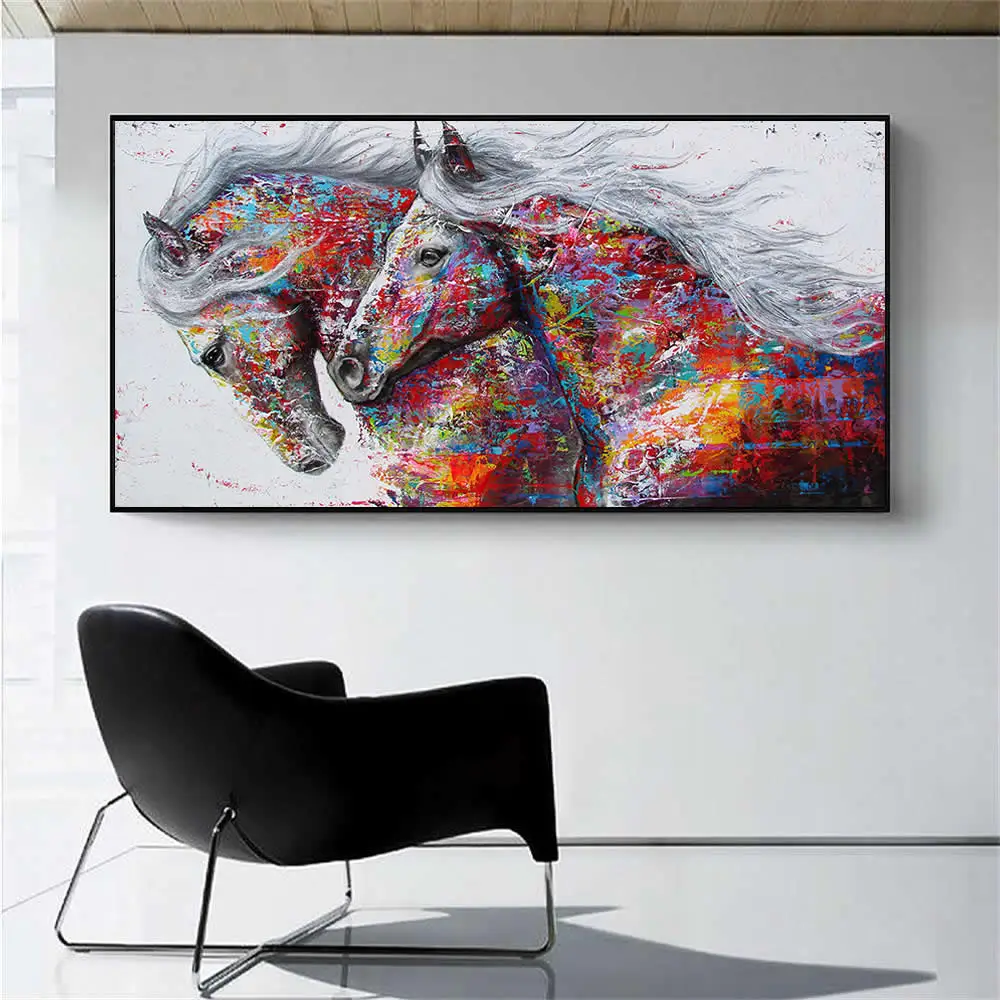 

Graffiti Abstrac Style Horse Canvas Painting Art Posters and Prints Living Room Nordic Home Decor Watercolor Wall Art Pictures