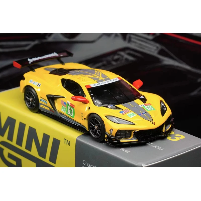 

Мини GT 1:64 Corve Tte отлитый под давлением желтый № 63 гоночная модель автомобиля в 2022 подарок коллекция Дисплей Украшение