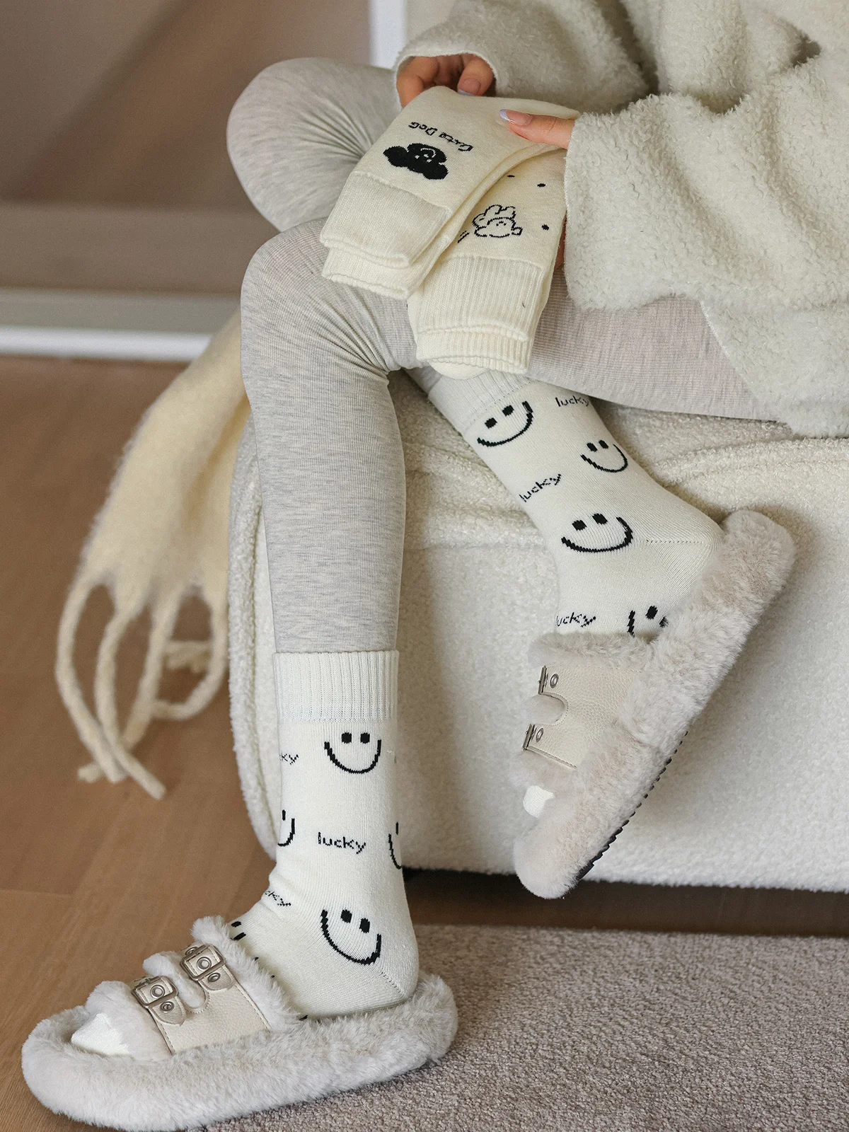 Теплые носки Materni домашние махровые для сна носки-полотенца зимние утолщенные