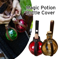 medieval round water bottle stand leather case bar household drinkware accessories flask potion bottle cup sleeve cosplay props