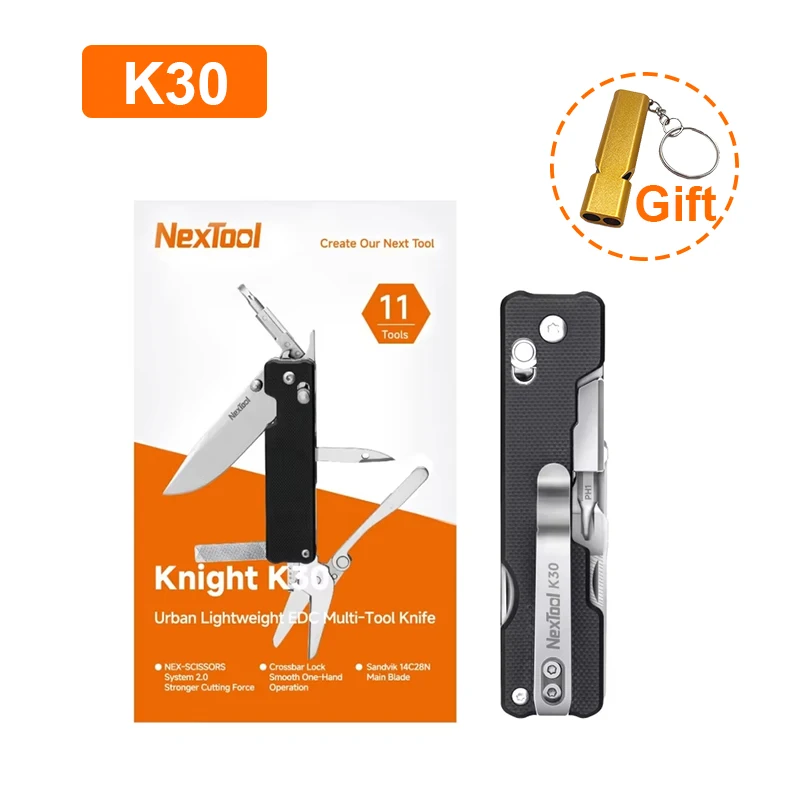 

Новинка 2023 года, карманный нож NexTool Knight K30 EDC, 11 в 1, мини-мультитул, уличный складной многофункциональный инструмент, портативный складной инструмент для выживания