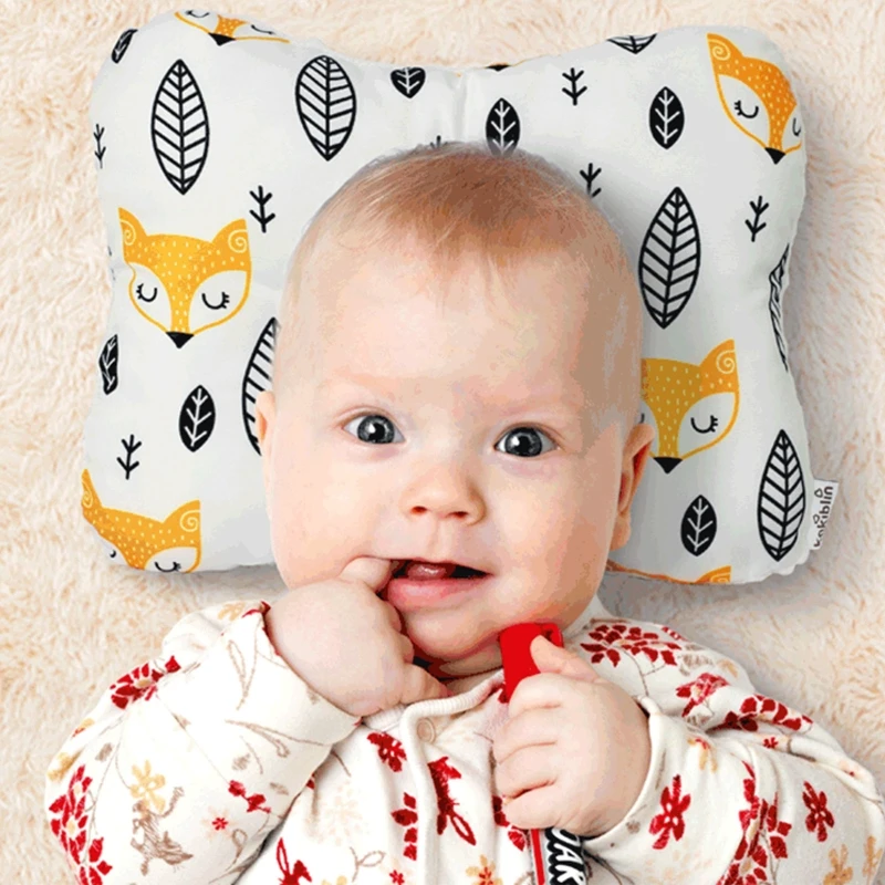 

Breathable Pillow for Baby Newborn Double Side Flat Head Pillow with Case Machine Washable Unisex for Infant Boys Girls
