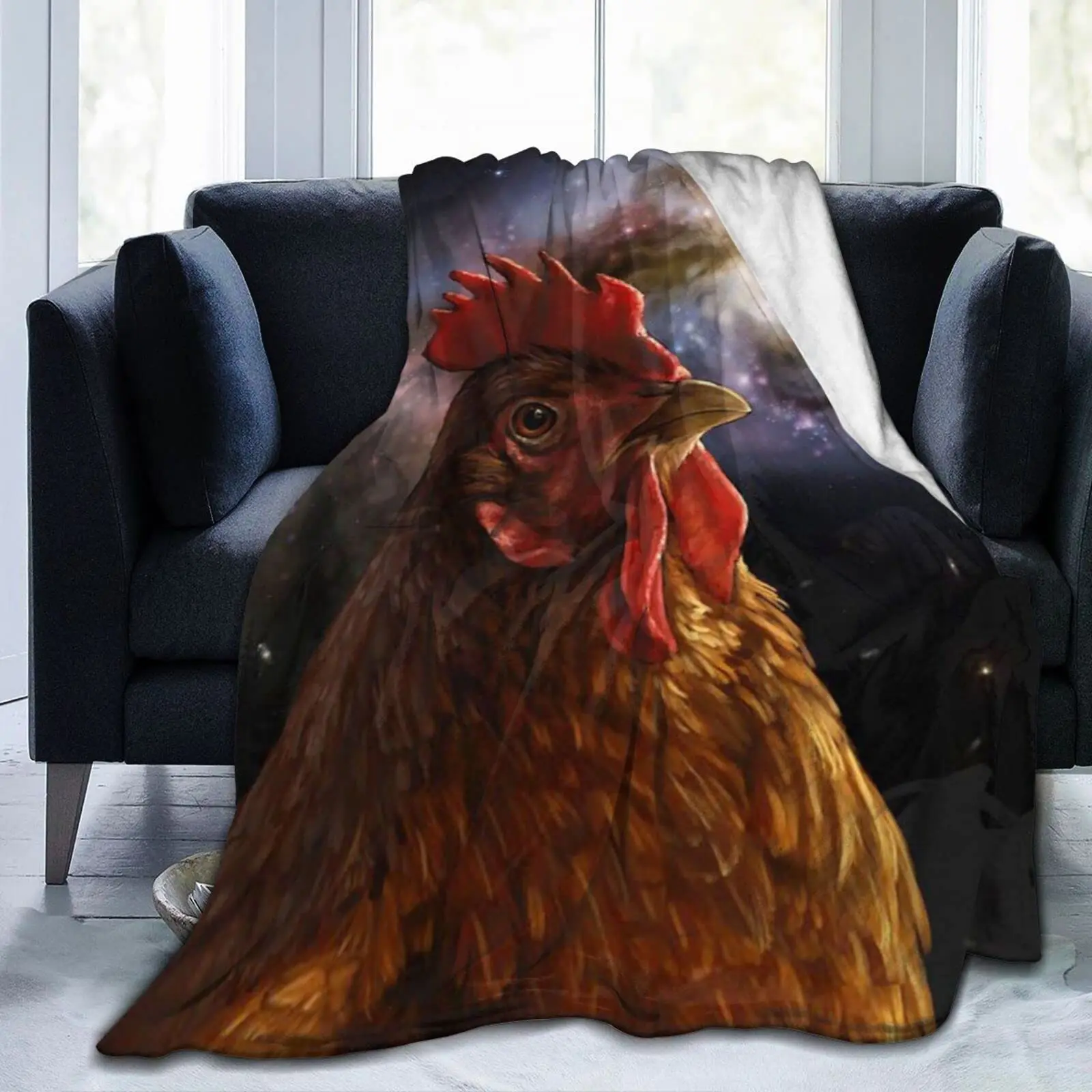 

Galaxy Chicken Blanket Flannel Blanket Super Soft Warm Blanket for Living Room Bed Sofa Couch Decoration Lightweight King Size