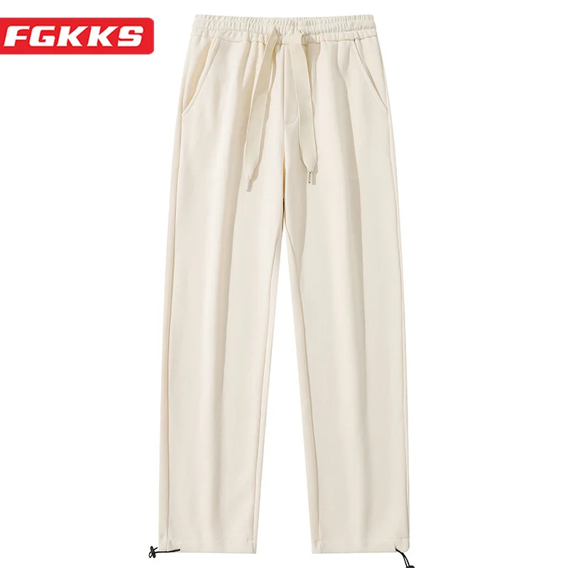 

Мужские повседневные брюки FGKKS 2023, дышащие тонкие брюки из чистого хлопка высокого качества, уличная одежда