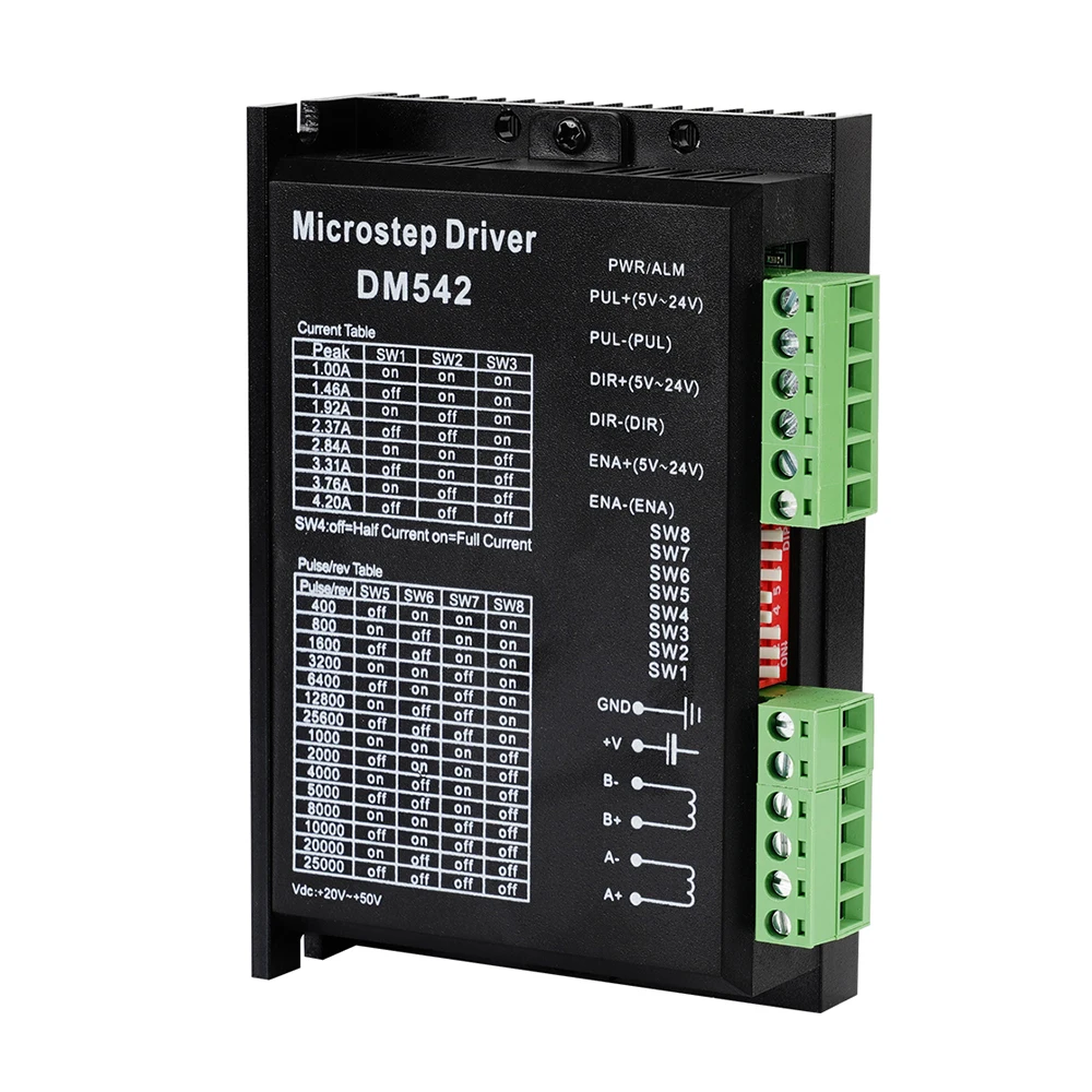 Цифровой Драйвер шагового двигателя DM542 2-фазный контроллер NEMA 17/23/34 для 57/60/86