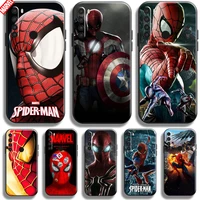 spiderman marvel avengers for xiaomi redmi note 8 8 pro 8t 2021 phone case soft silicon coque cover black funda captain america