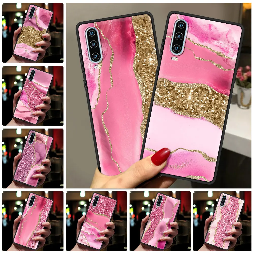 

Marble Agate Glitter Pattern Case For Huawei P50 P40 P30 Lite E P20 Pro Y9 Y7 Y6 2019 P Smart 2021 Z Y6p Y7a Y9s Phone Cover