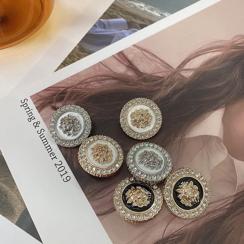 

10PCS New Vintage Drops Of Oil Circular Crystalfor DIY Handmade Decorative Buttons Clothing Buttons Sewing Jacket Metal Buttons