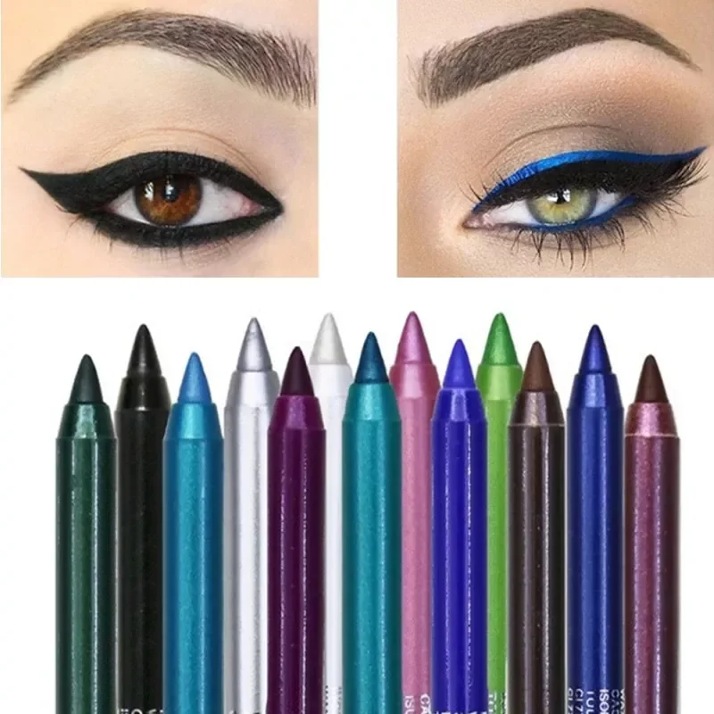 

NEW2023 14 Colors Long-lasting Eye Liner Pencil Waterproof Pigment Blue Brown Black Eyeiner Pen Women Fashion Color Eye Makeup C