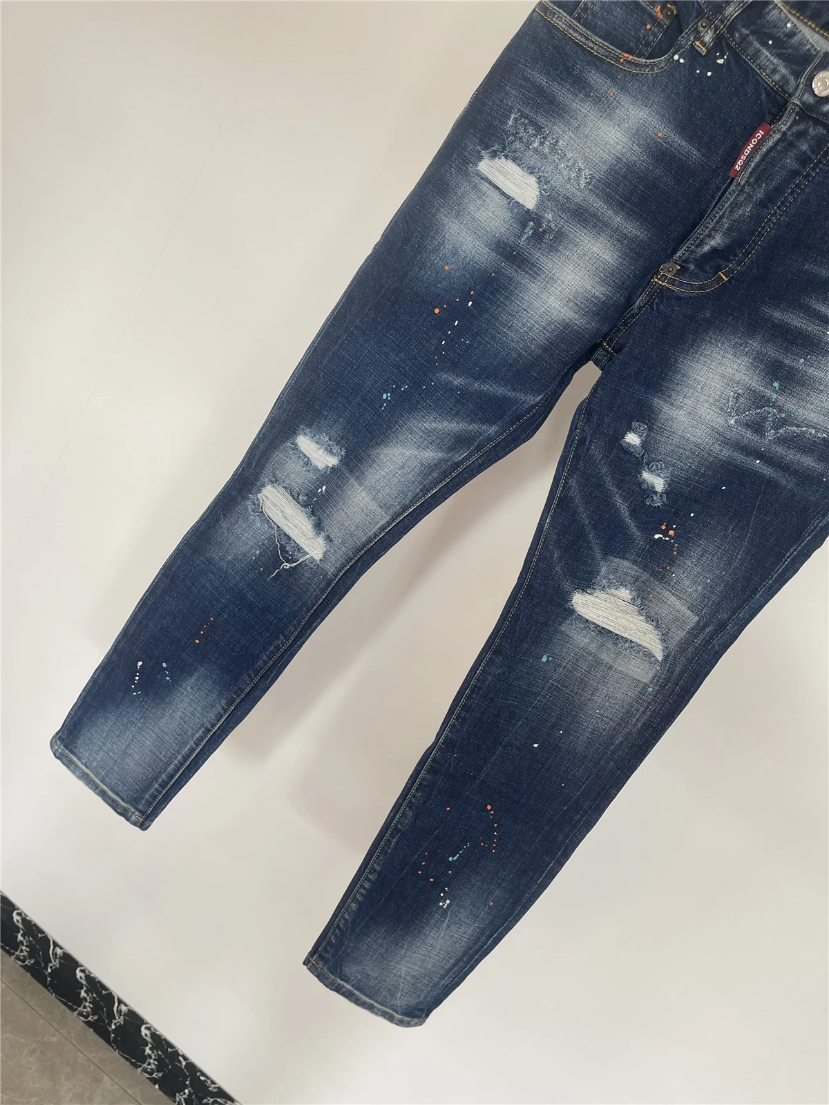 2024 осенне-зимняя новая стирка шлифовка отверстие патч краска трехмерная резка