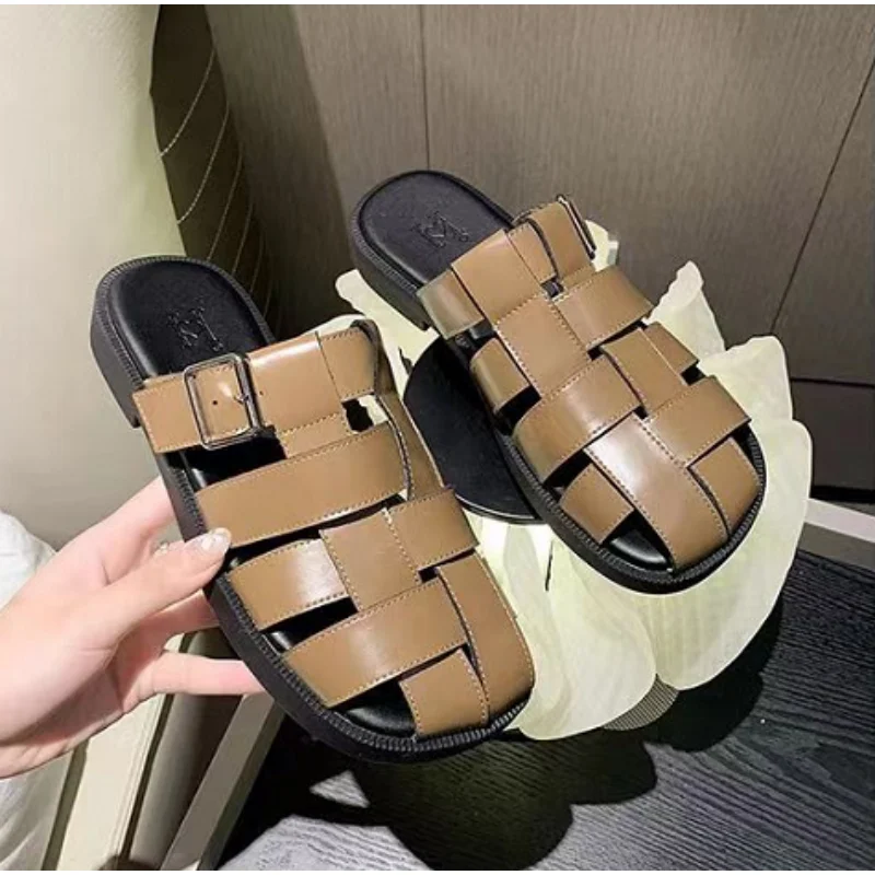 

Baotou Woven Slippers for Women's 2023 Summer New Outwear Roman Sports Beach Sandals Casual Slippers Women Female ladies shoes