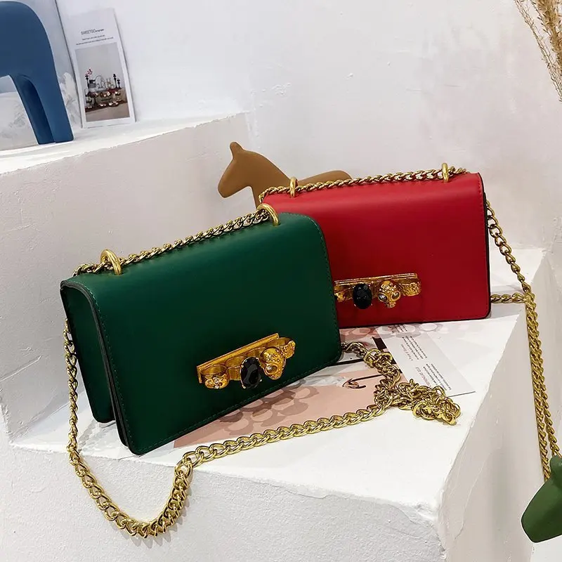 

High Quality 2023 New Ladies Solid Color Texture Chain Fashion Single Shoulder Oblique Span Bag Designer Bags Purses and Handbag