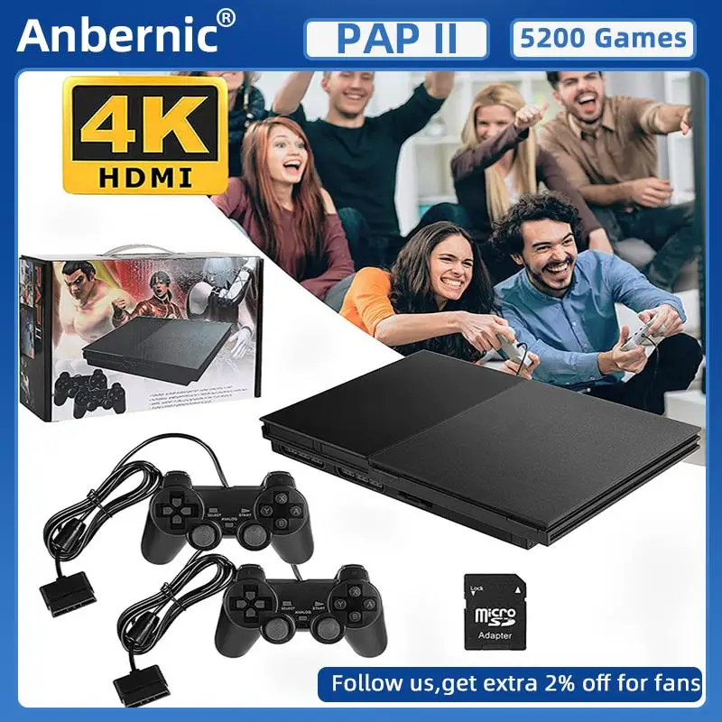 Фото Лучшая семейная игровая консоль Anbernic PAP II 4K/HDMI, встроенная в 5200 ностальгические классические игры, подключи и играй для детей №1