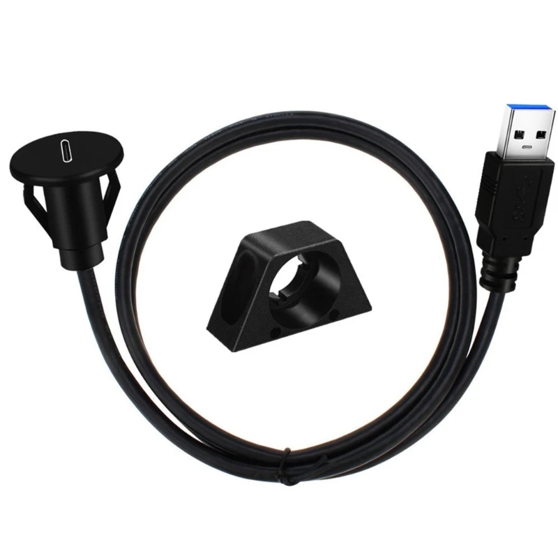 

1.5m Small USB3.0 Versions A Male to Type C Female Flush Mount Cable Panel Mount Extension Cable for Car Dashboard