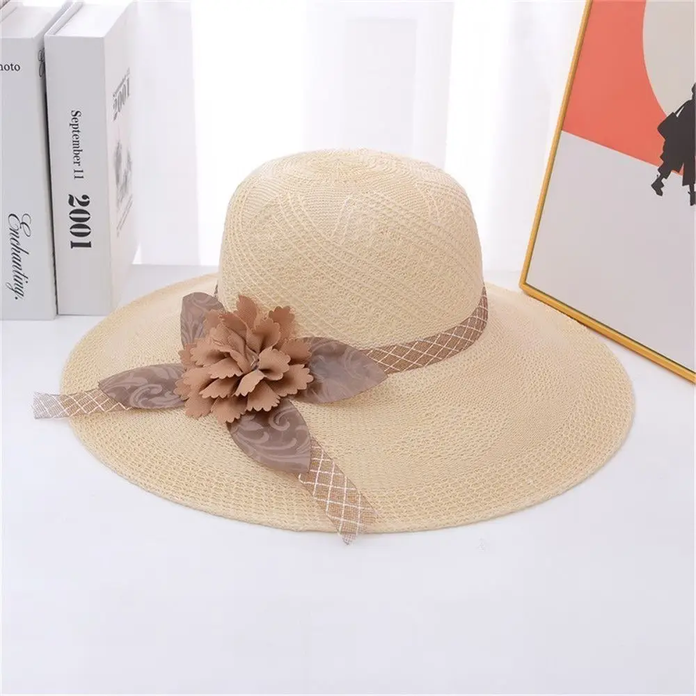 

Wide Brim UV Protection Sun Visor Cap Women Summer Fashion Ribbon Fisherman's Hat Lady Casual Sun Hats For Women Straw Hat