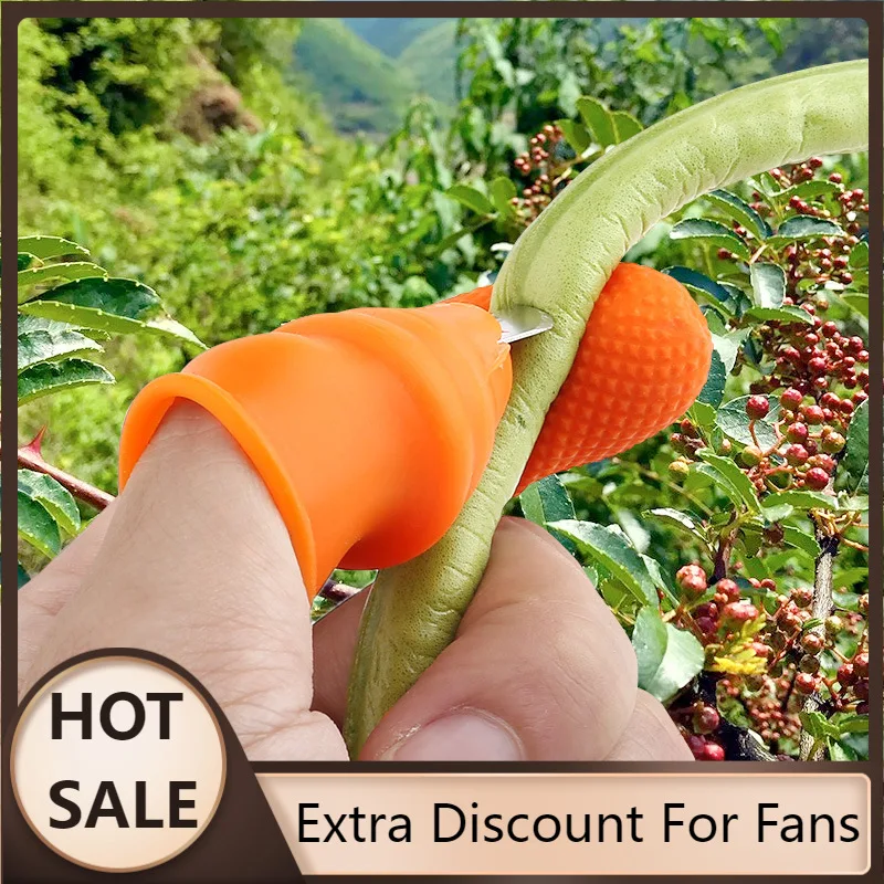 

Лидер продаж, силиконовый нож для большого пальца, протектор для пальцев, нож для урожая овощей, лезвие для растений, ножницы, Режущие кольца...