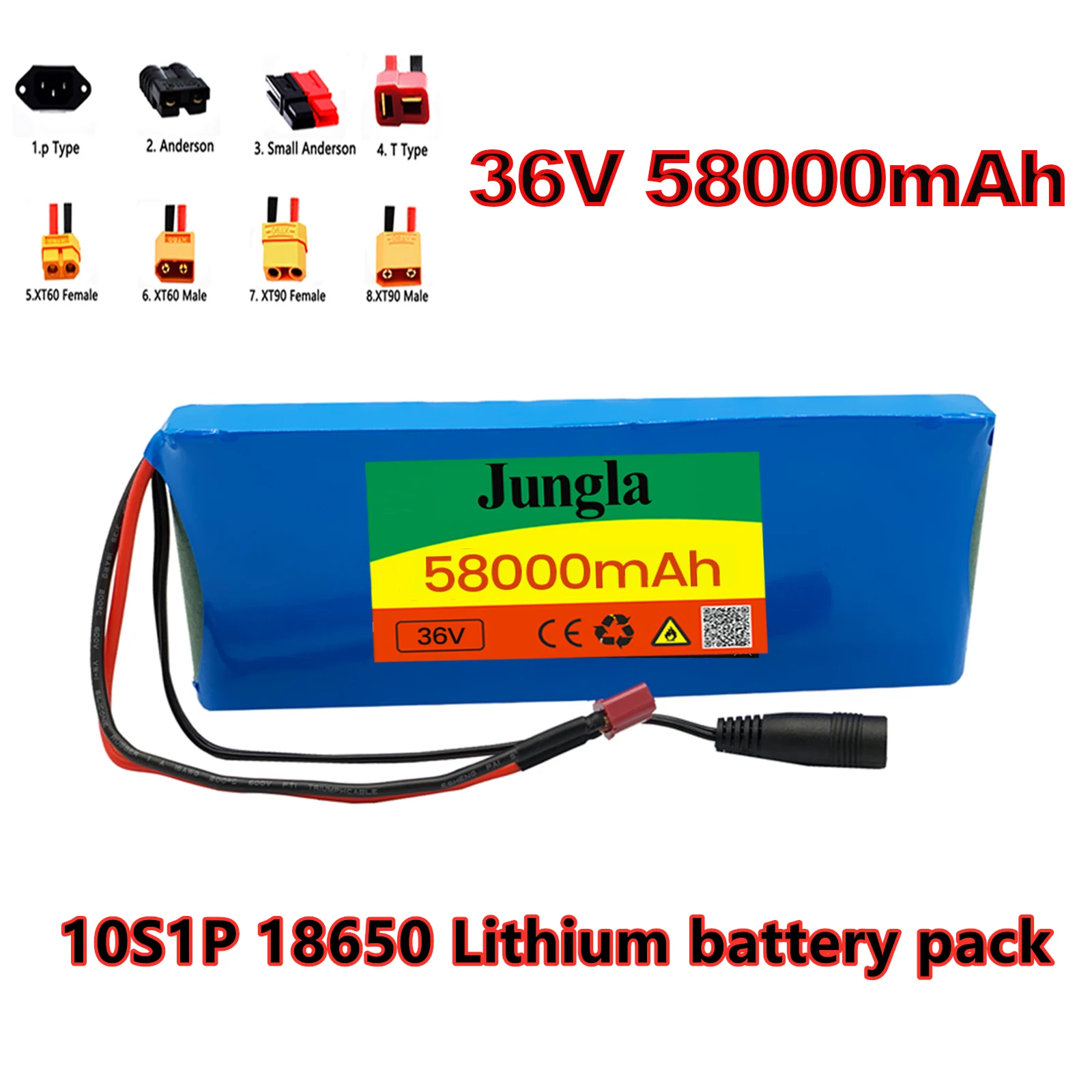 Nieuwe 36V Batterij 10S1P 58000Mah 18650 Lithium Ion Accu Ebike Elektrische Auto Fiets Scooter 20A Bms  battery pack 36v  bms
