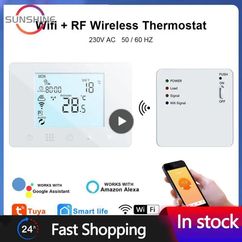 

Wireless Work With Alexa Google Home Temperature Controller Lcd Display Ntc Temperature Sensor For Floor Heating Electric Gas