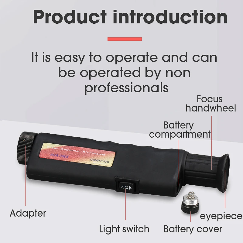 Handheld AUA-200X/400X Fiber Inspection Microscope (SMA905) 3.175mm /2.5mm(SC/FC/ST) /1.25mm(LC)
