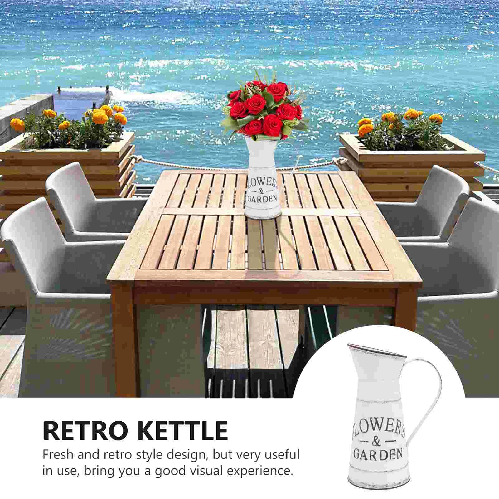 

Vase Flower Rustic Jug Metal Pitcher Bucket Can Farmhouse Vintage Decorative Vases French Pot Retro Tin Galvanized Dried Flowers