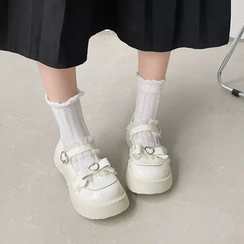 Sweet bowknot small leather shoes Spring 2023 new versatile shallow single shoes