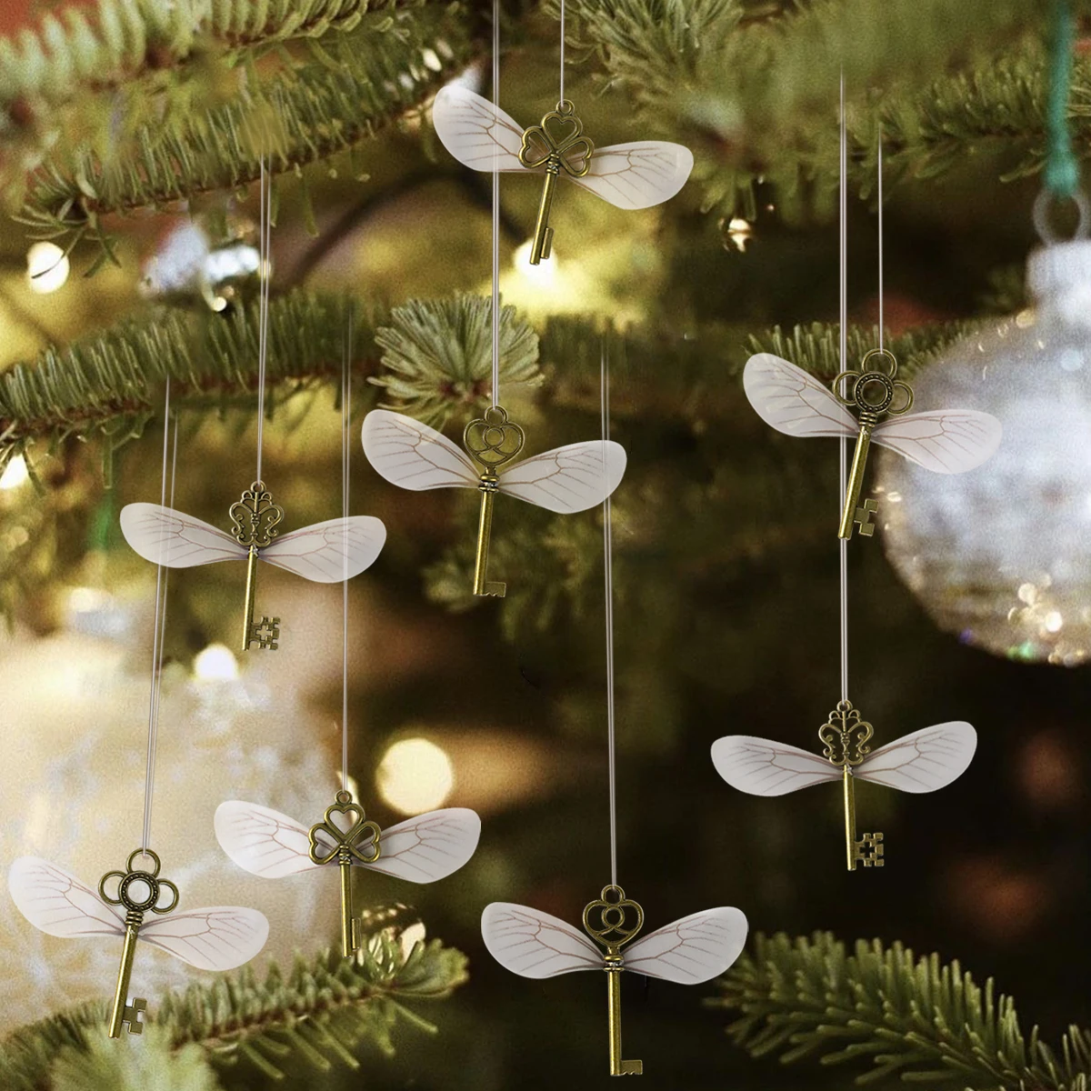 Винтажные ключи-скелеты летающие ключи подвески с крыльями стрекозы сделай сам