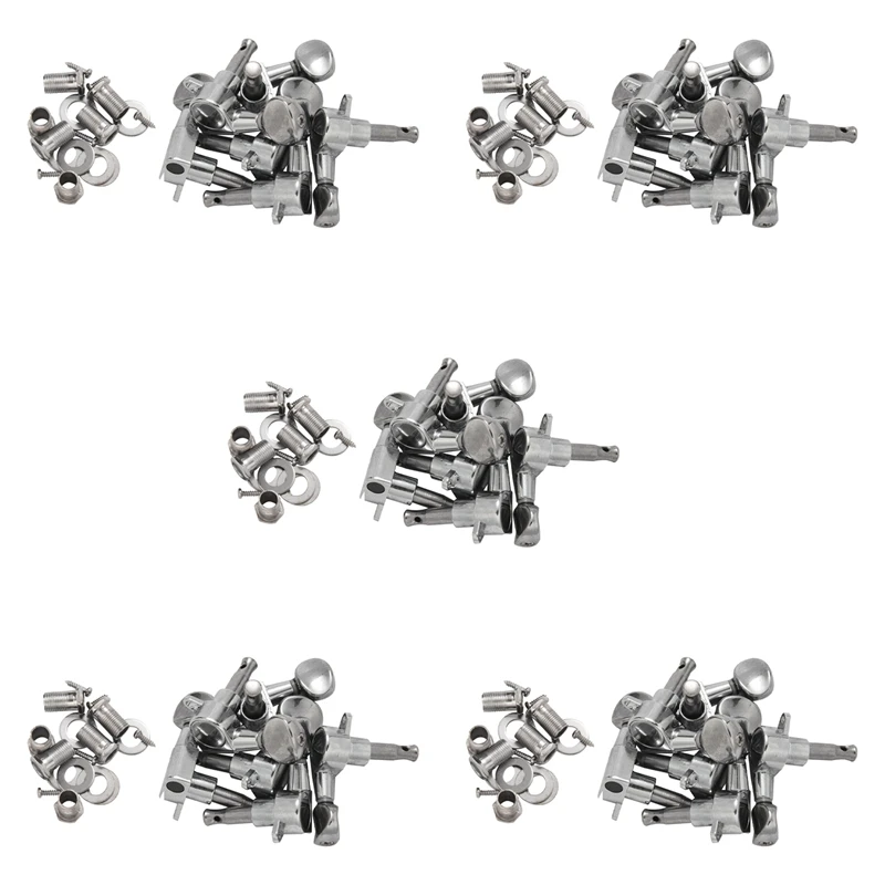 

5X Fleur Tuning Pegs / Strings For Stratocaster / Tele / Acoustic Guitar 6L Silver
