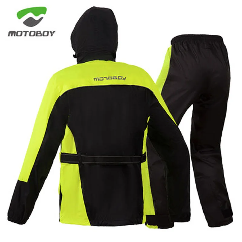 Motoboy motorcycle riding raincoat rain pants set split single reflective rider equipment portable rain gear man enlarge