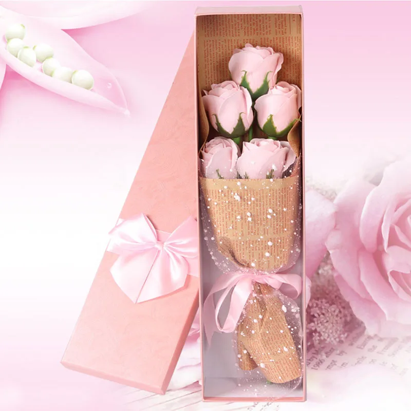 

Мыло 5 шт./коркоркор., букет роз, Подарочная коробка, искусственные цветы, розы, мыльные цветы, подарок на день Святого Валентина, подарок на д...