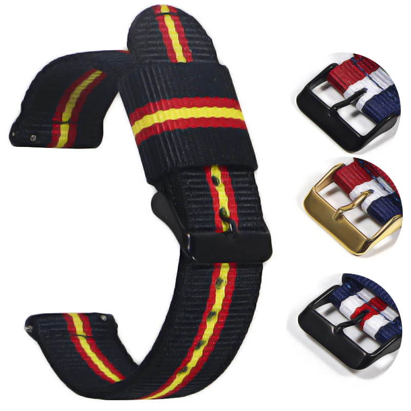 Ремешок нейлоновый для Samsung Galaxy watch 46 мм 42 спортивный браслет Active 2 Active1 Gear S3 frontier 22