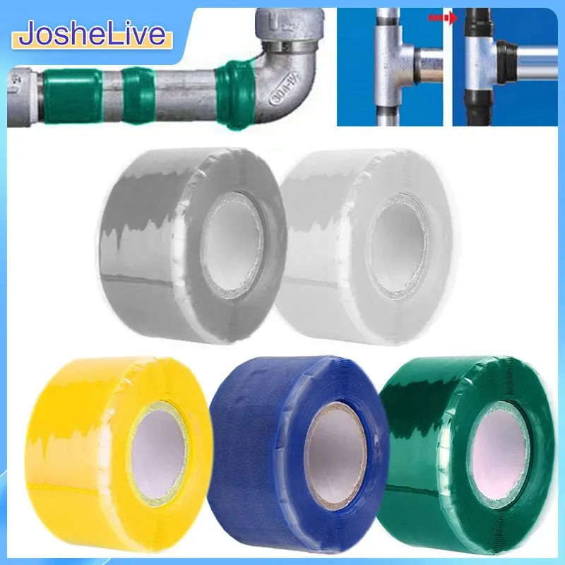 

1PCS Electric High Pressure Self-adhesive Tape Garden Water Pipeline Repair Tape Self-fluxing Silicone Tape 2.5cm*1.5m