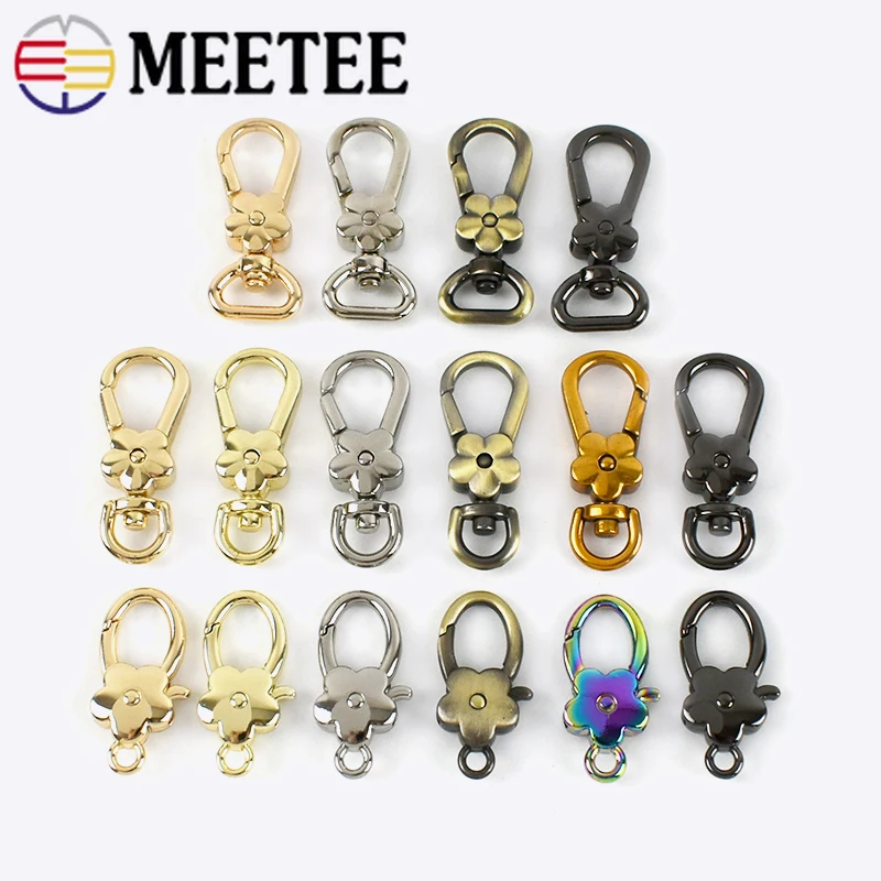 

10Pcs Meetee Metal Buckles Bag Lobster Clasp Keychain Webbing Snap Hook Carabiner Swivel Trigger Clips DIY Hardware Accessories