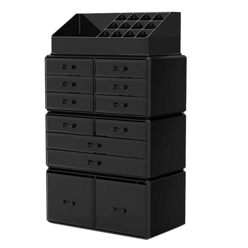 

Large Capacity Makeup Organizer Acrylic Cosmetic Storage Drawers And Jewelry Display Box With 12 Drawers