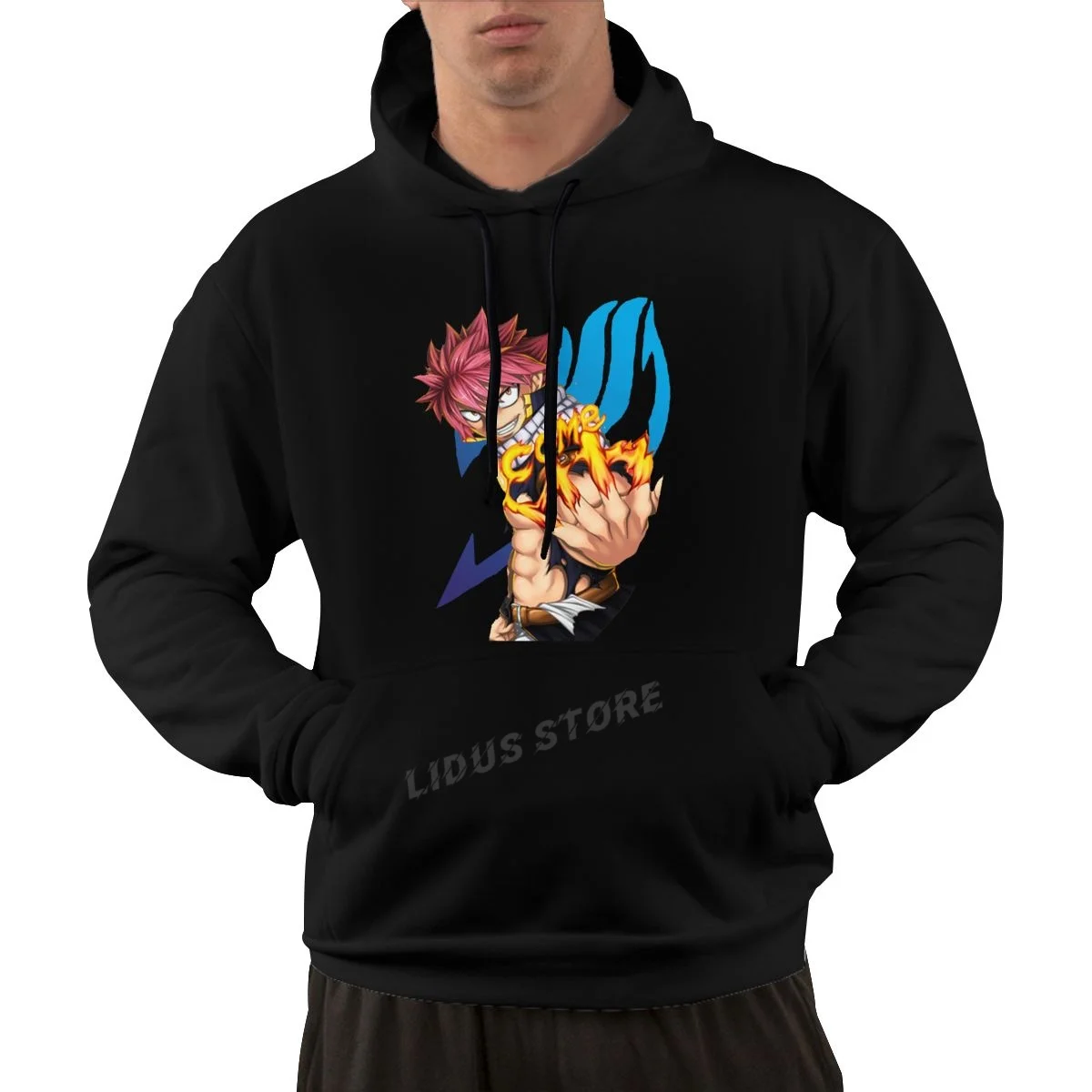 

New Fairy Tail Natsu Come On Anime Cartoon Hoodie Sweatshirt Harajuku Streetwear 100% Cotton Men's Graphics Hoodie