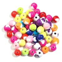 100pcslot love heart acrylic round beads for jewelry making loose spacer bead diy bracelet necklace gift for children wholesale