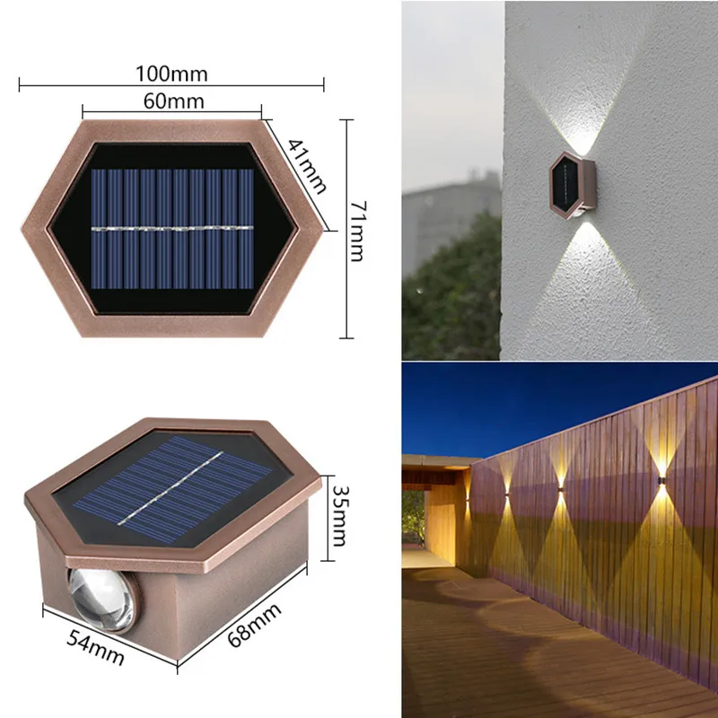 

LED Solar Wall Lights Outdoor IP65 Waterproof Solar Lamp Solar Powered Sunlight Street Light for Garden Light Porch Yard Decor