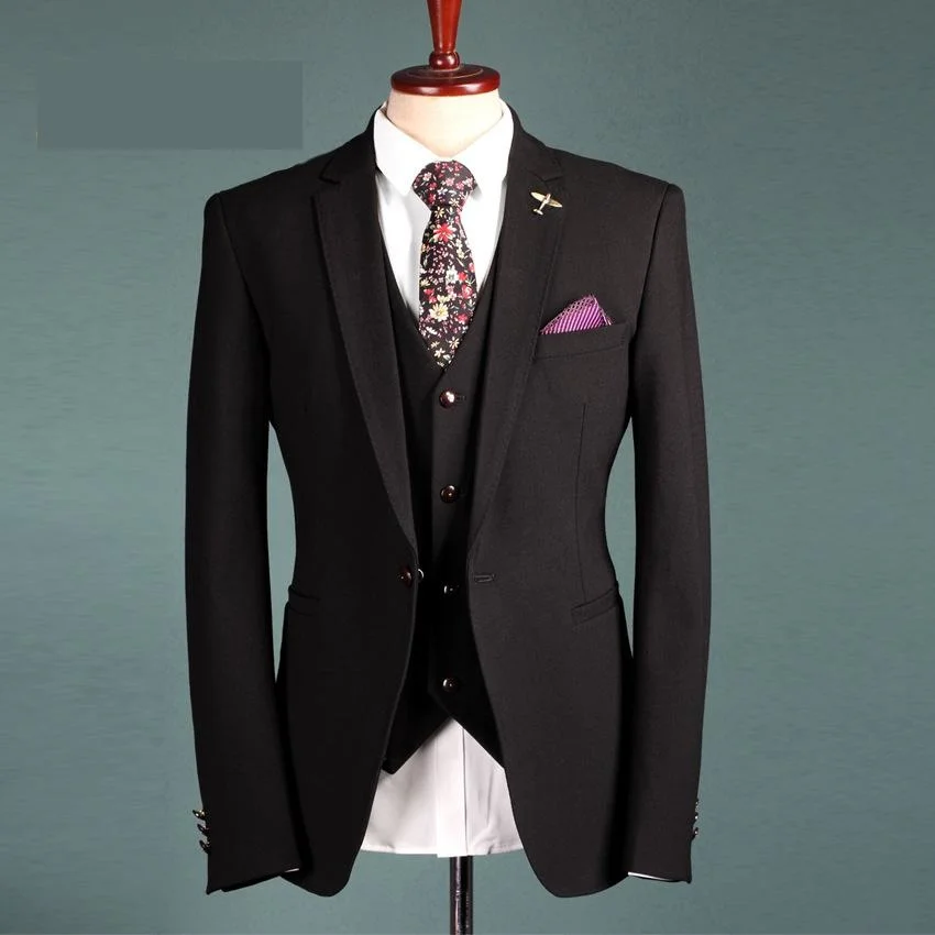 

Kasual Bar kedatangan Pria Jas Set Pesta перламутровая ручка для жениха однобортная молния celana jaket rompi buah 3